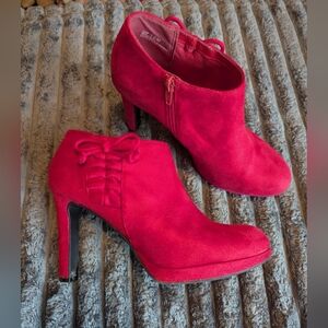 Impo Red Priscilla Platform Booties